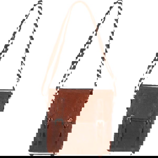 Ashwood Genuine Premium Leather Vintage Shoulder Bag with Padded Compartment for 8 inch Tablet & Multiple Organiser Compartments, F-84