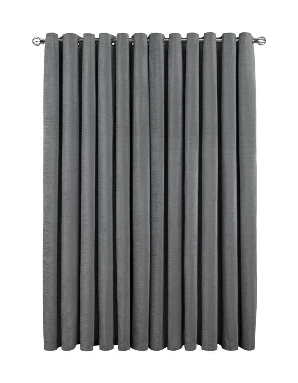 Smart Living Chenille Eyelet Curtain - Silver