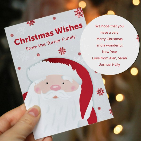 Personalised Memento Company Personalised Pack of 10 Christmas Cards - Santa