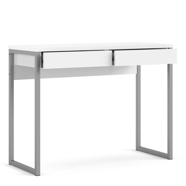 Wyld Haus Billabong White Gloss Office Desk 2 Drawers