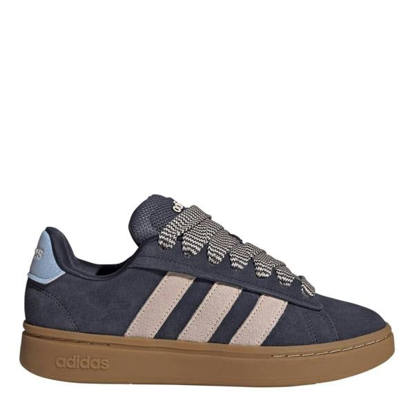 Adidas Womens/Ladies Grand Court Alpha Leather Cloudfoam Trainers - Navy/Pink/Gum - 