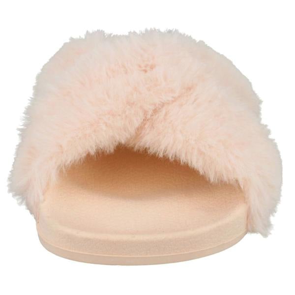 Spot On Ladies Spot On X Strap Fur Mules