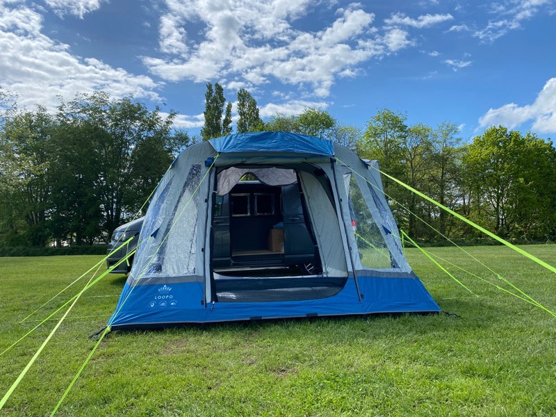 Loopo Breeze Inflatable Campervan Awning - Blue & Grey OLPRO