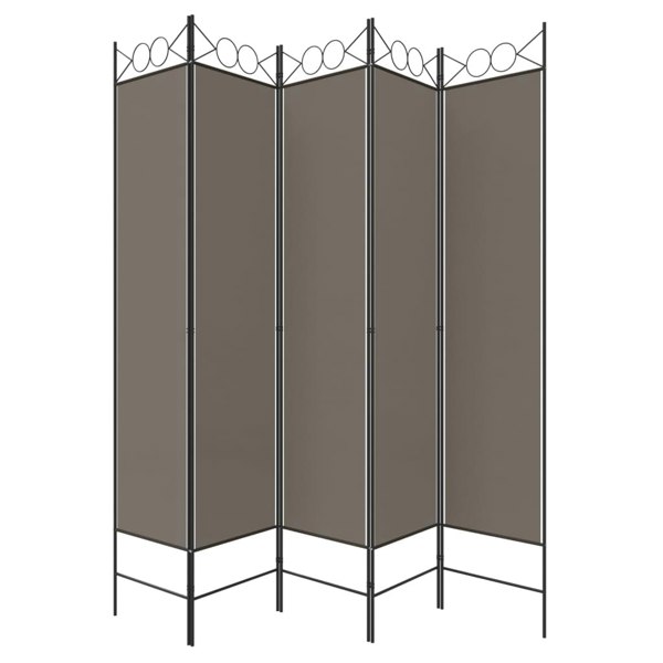 Berkfield 5-Panel Room Divider Anthracite 200x220 cm Fabric