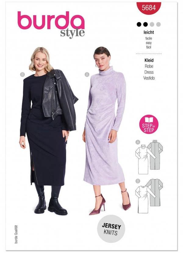 Burda Sewing Pattern 5684 Dresses For Women, 10-22 (36-48) - Easy