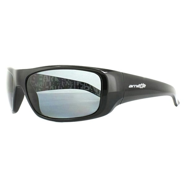Arnette Sunglasses Hot Shot 4182 214981 Polished Black Graphics Inside Grey Polarized