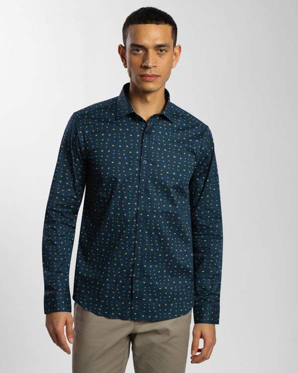 Steel & Jelly Limited Edition Abstract Spot Print Stretch Shirt