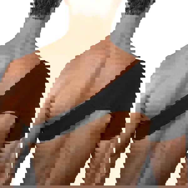 KAV Shoulder Brace Neoprene Material, Adjustable and Comfortable Sholder Support, One Size Fits All, Black Brace Posture Corrector Men and Women