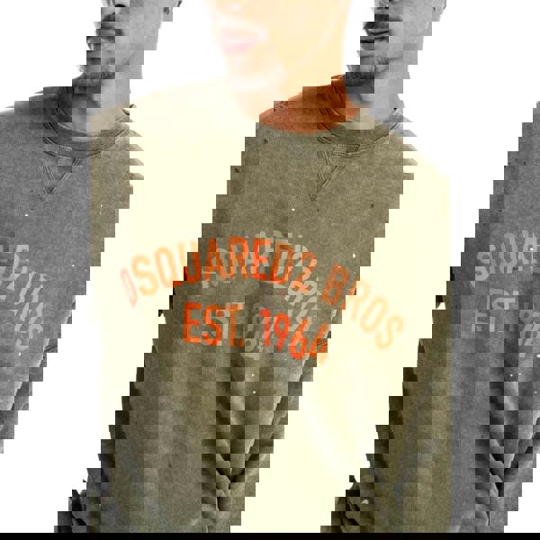 Dsquared2 Marble Dyed With Vanish Spot Cypro Fit Sweatshirt Military Green M