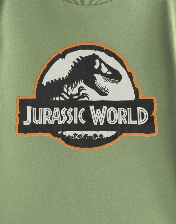 Vanilla Underground Jurassic World Boys Green Logo Short Sleeved T-Shirt