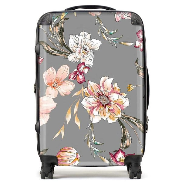 Warren Reed Peony, Lily, Tulip, Daisy Colorful Suitcase