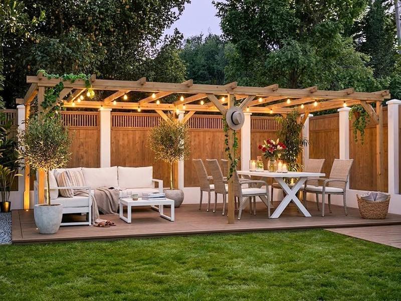 Dunster House Wooden Pergola Kit 6m x 3m DIY Plants Frame Garden Structure Utopia (19' 6" x 10')
