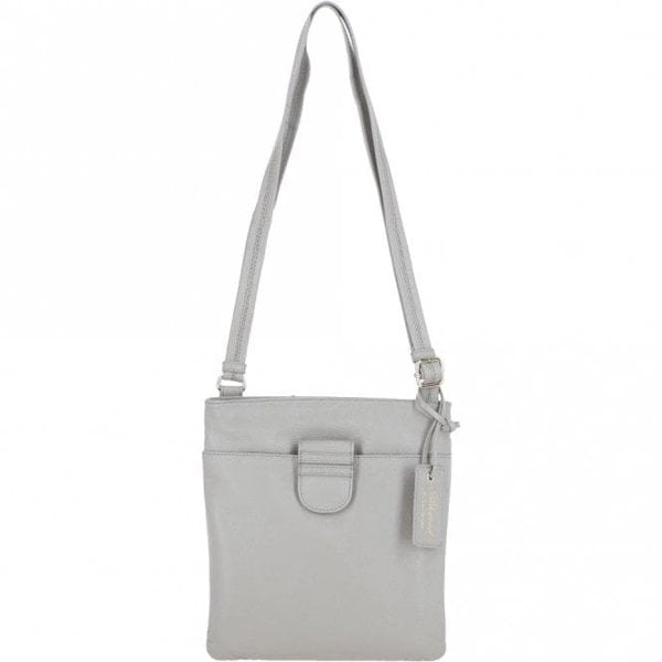 Womens Small Zip Top Leather Cross Body Bag: TAB