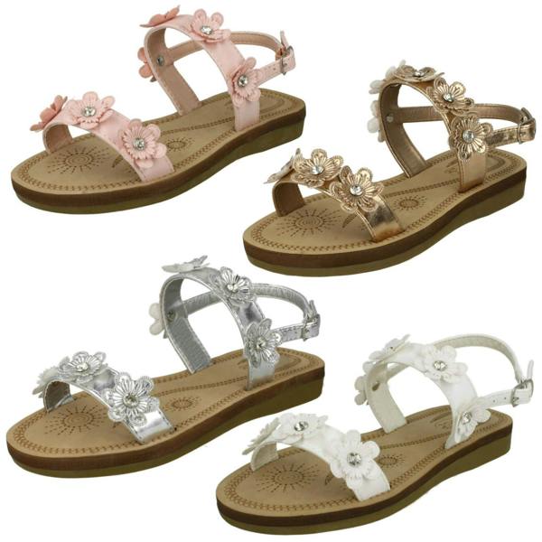 Spot On Girls Spot On Slingback Flowery Sandals
