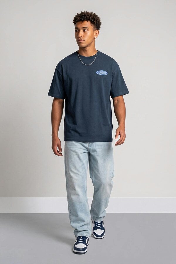 London Attitude Oversized  Vintage Motorsport Back Print T-Shirt