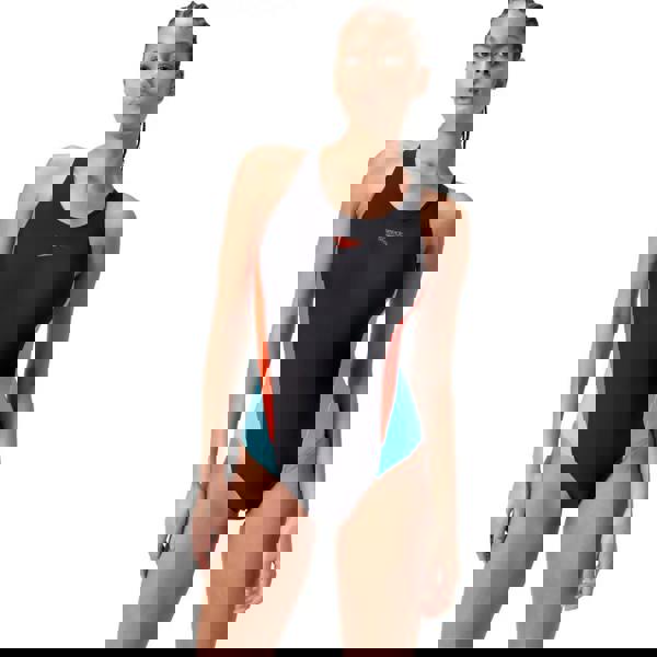 Black Speedo Colourblock 2.0 Muscleback swimsuit with creora highclo