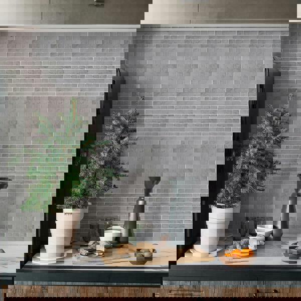 WALPLUS WT1902 - Grey Marble Stone Tile Sticker 6 x 12 inches / 15.4 x 30.5 cm  - 12pcs in a pack