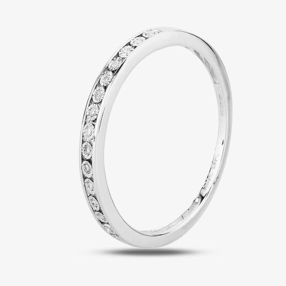 T. H. Baker 9ct White Gold 0.05ct Diamond Half Eternity Ring TH012525112163