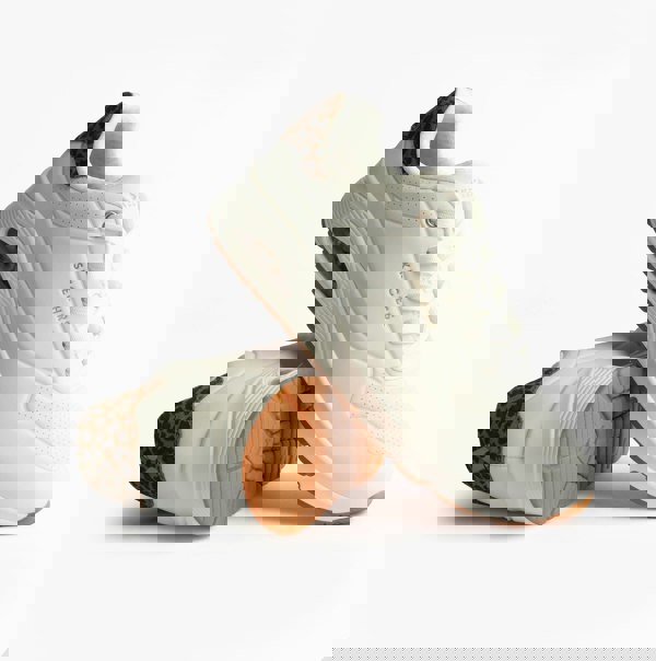 Skechers 177093/WHLD UNO-JUNGLE NITE Womens Trainers White Durabuck/Leopard Printed