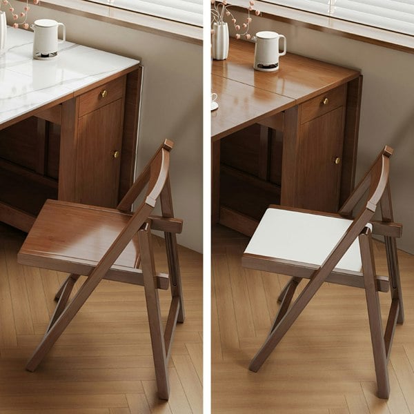 Salgado Folding Dining Table With Storage, Solid Wood with folding small dining table