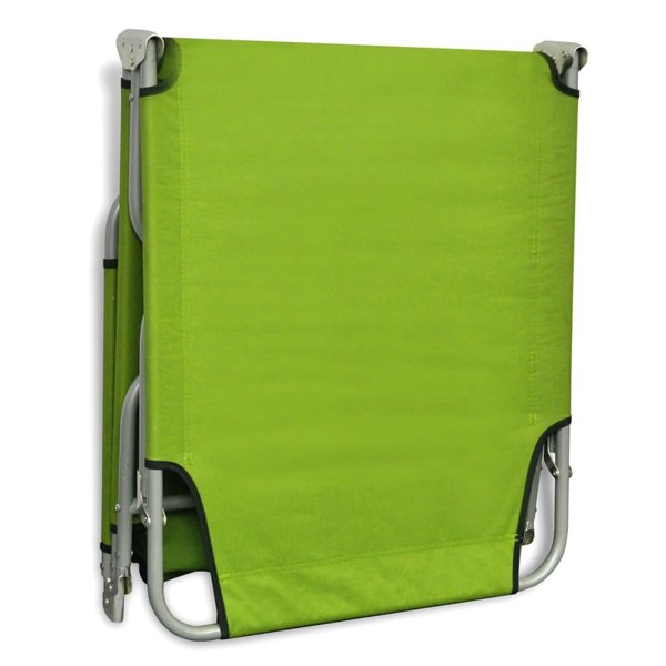 Berkfield Folding Sun Lounger Powder-coated Steel Apple Green