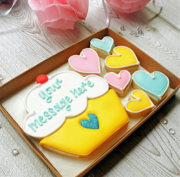 The Cookie Collaboration Giant Personalised Cupcake Cookie LETTERBOX Gift