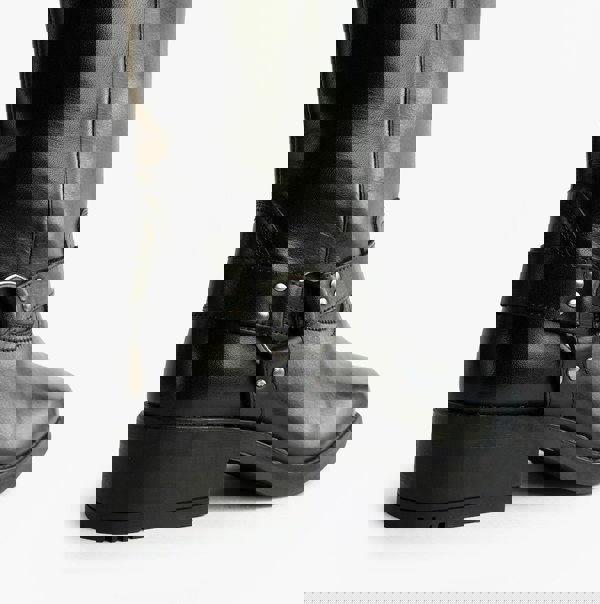 Woodland HIGH HARLEY Mens Leather Western Boots Black