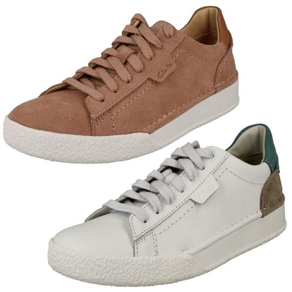 Clarks Ladies Clarks Wedge Heeled Trainers Craft Cup Lace