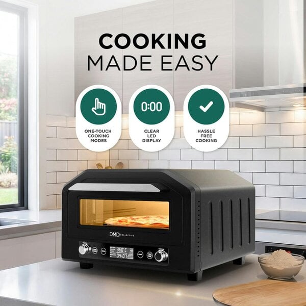 DMD Collective Electric Pizza Oven & Air Fryer Combo 17L – 400°C Indoor Countertop Oven, Fits 12" Pizza