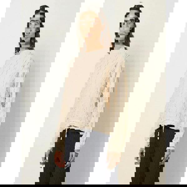 Blue Vanilla Ruffle Detailed Sleeve Top