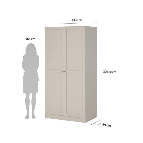 Furniture To Go Brande Wardrobe with 2 Frame Doors in Cashmere