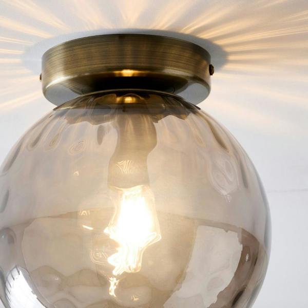 Pagazzi Lighting Tamara Antique Brass Flush Ceiling Light
