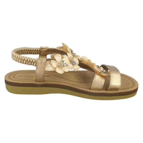 Anne Michelle Ladies Anne Michelle Flower Trim Sandals