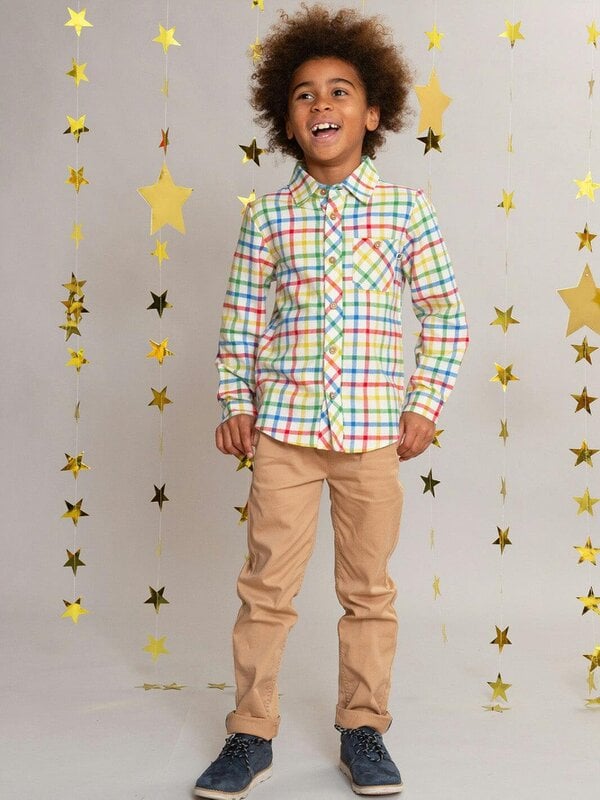 Kite Boys Organic Rainbow Check Shirt