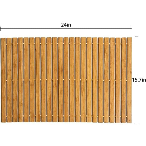 MANTRARAJ Bamboo Roll Up Bath Duckboard Mat 40X60 cm Non Slip Bathroom Shower Mat Spa Sauna Mat