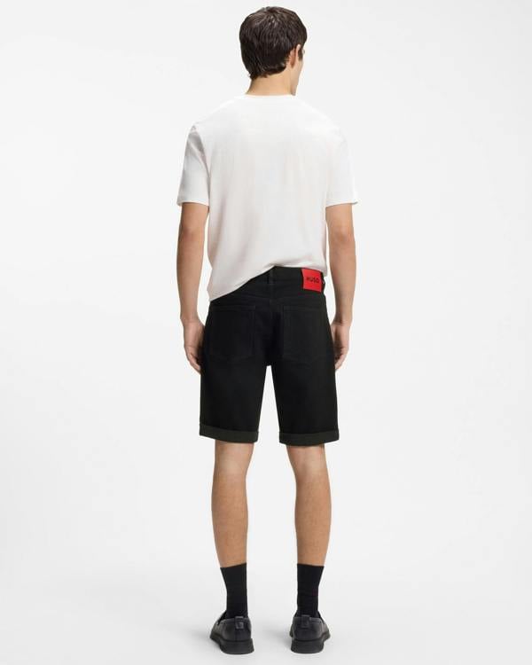 HUGO 634 Mens Tapered Fit Denim Shorts - Black 001