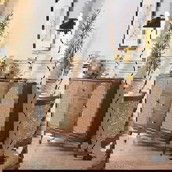 Detail view of Luxander Vintage Sideboard, Walnut with sideboard 120cm wide