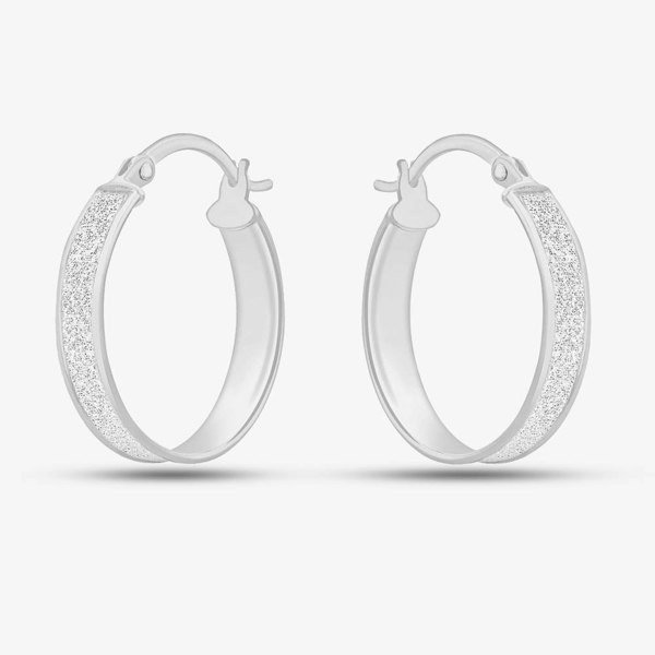 T. H. Baker Sterling Silver Stardust Hoop Earrings 8.51.1079