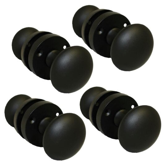 EDH Door Hardware Modern Matt Black Round Rose Door Knobs Sleek & Stylish Internal Handles 4 Pairs