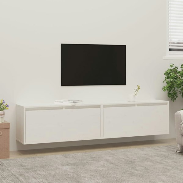 Berkfield Wall Cabinets 2 pcs White 80x30x35 cm Solid Wood Pine