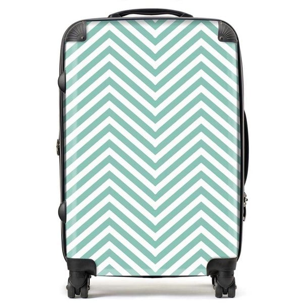 Warren Reed Geometric Chevron Pattern Suitcase