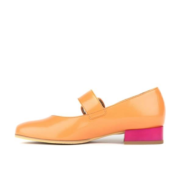 Embassy London Bliss - Coral & Rose - Women's block heel square toe patent leather Mary-Jane