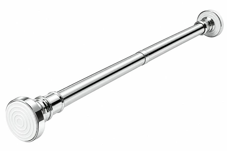 ATEK 125-220cm Telescopic Shower Curtain Rail Chrome No Drill Adjustable Tension Rod