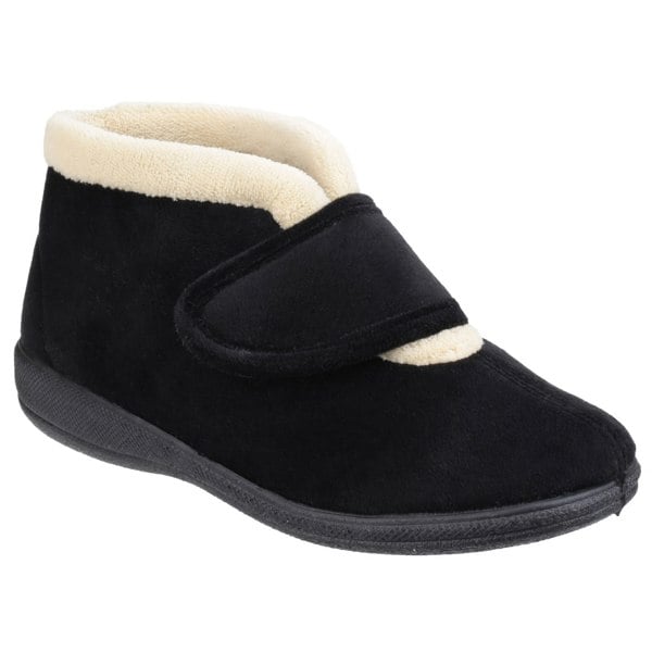 Fleet & Foster Womens/Ladies Levitt Touch Fasten Slippers - Black