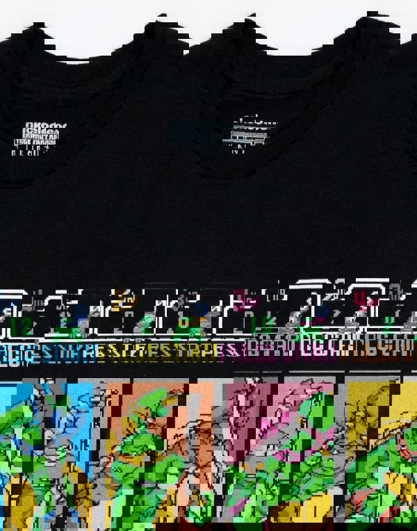 Teenage Mutant Ninja Turtles Mens Black Press Start Short Sleeved T-Shirt