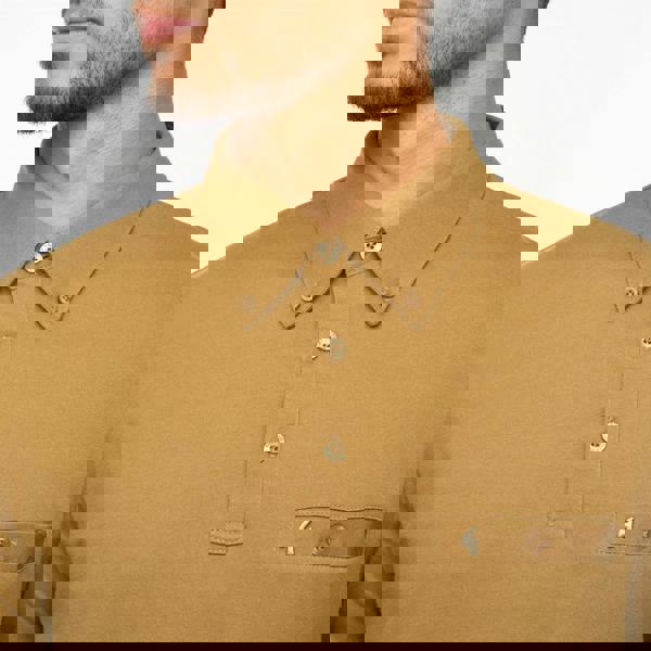 Gabicci V55GX18 Mens Ladro Short Sleeve Plain Jersey Polo Shirt Gabicci Vintage - NUTMEG