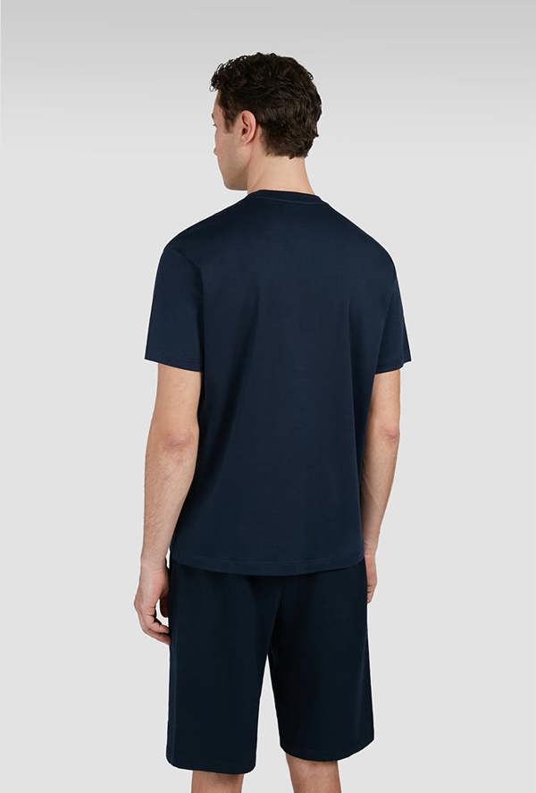 Paul & Shark Men's T-Shirt in Supima® Cotton Jersey with Fin Embroidery