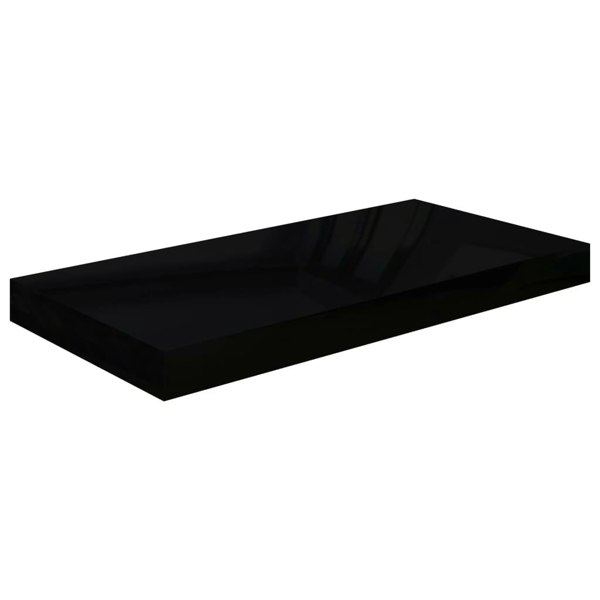 Berkfield Floating Wall Shelf High Gloss Black 50x23x3.8 cm MDF