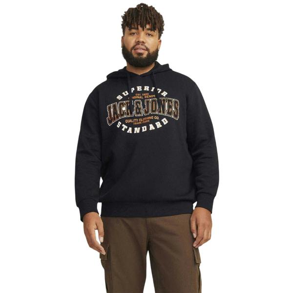 Jack And Jones Mens Logo Hoodie - Black - 