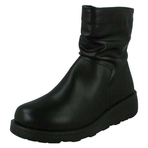 Spot On Ladies Spot On Extra Wide Ankle Boots F4473